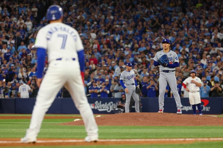 ワールドシリーズ第7戦の9回裏には1死満塁の大チャンスが。しかし山本由伸の好投の前に得点できず　©Getty Images