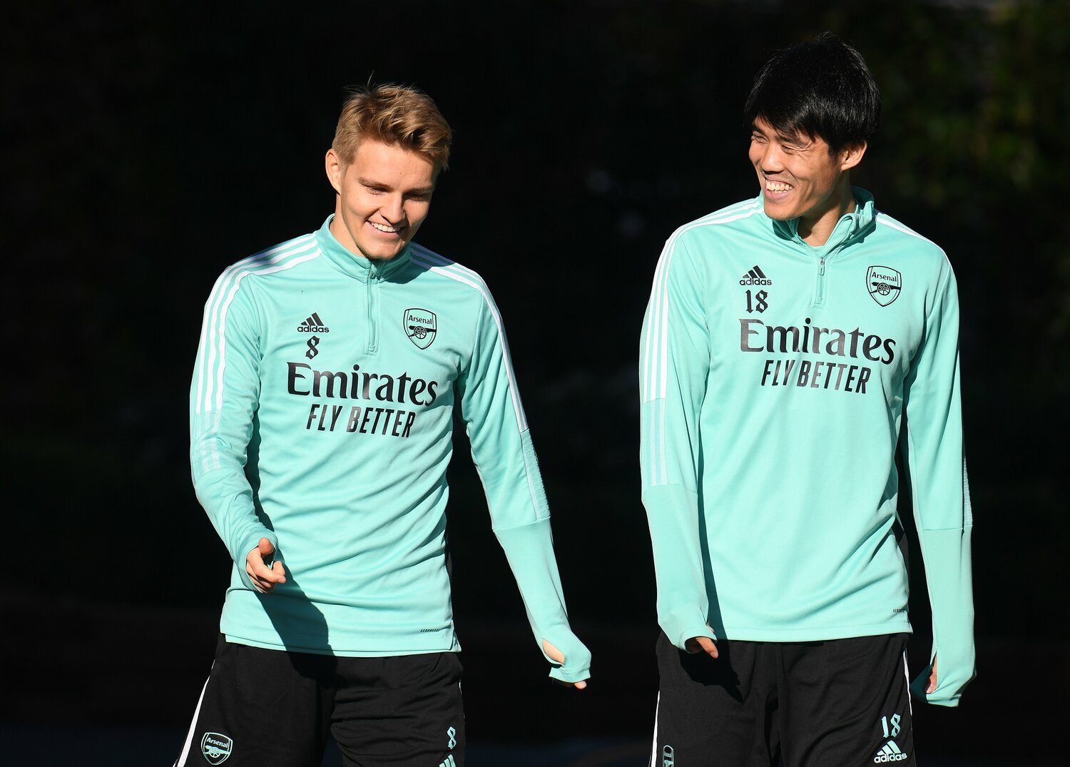 10代から“天才”と呼ばれたウーデゴールと、冨安は良好な関係のようだ　©Getty Images