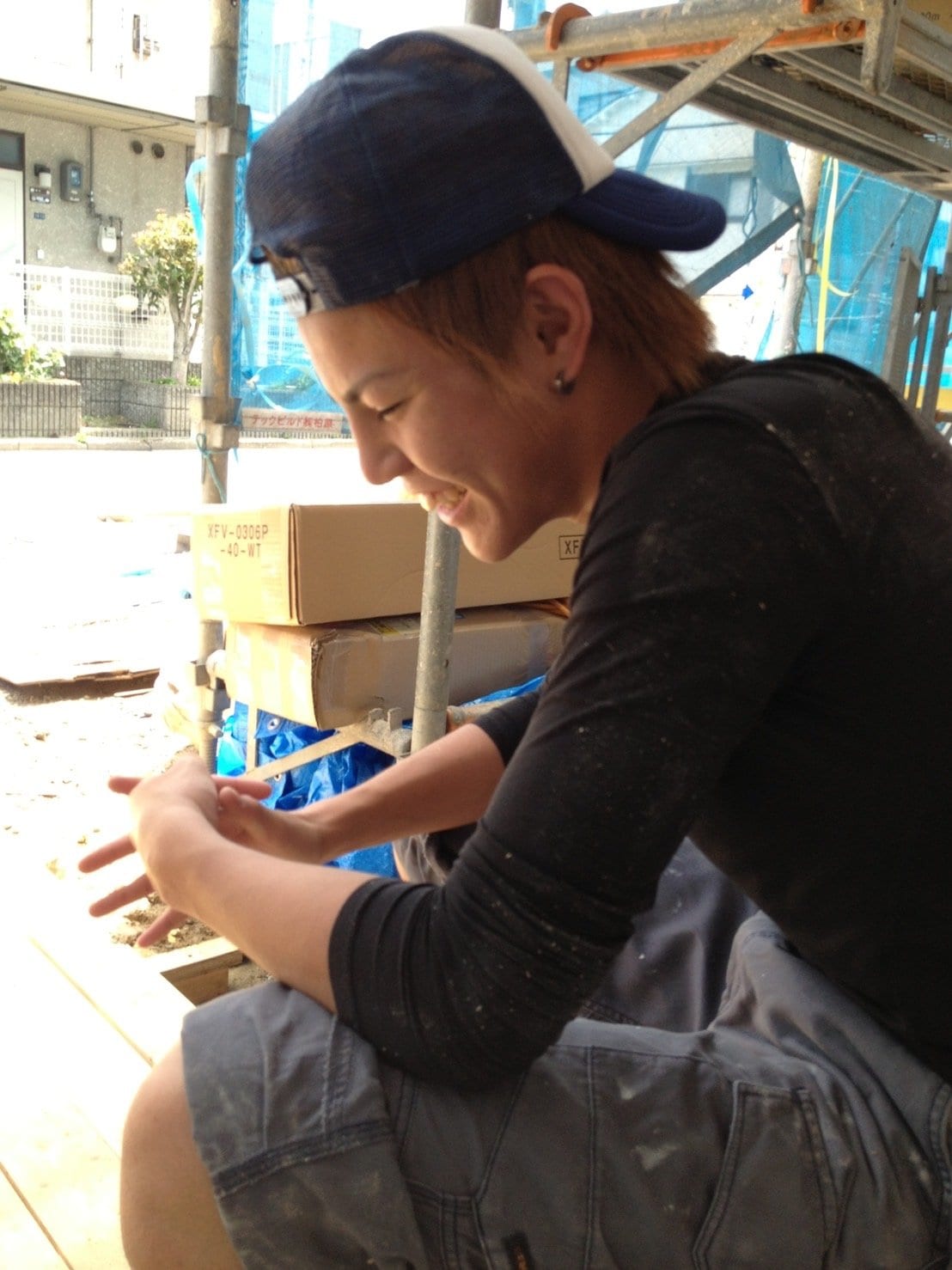 建設現場で働いていたころの海人　©SHOOT BOXING