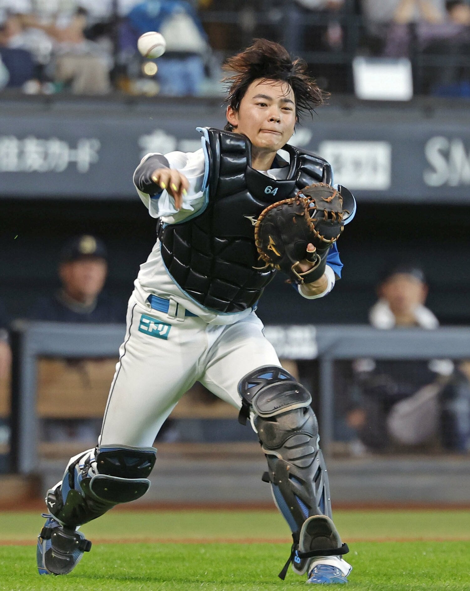 低い弾道が特長の強肩「ゆあビーム」は田宮の持ち味だ　©︎KYODO