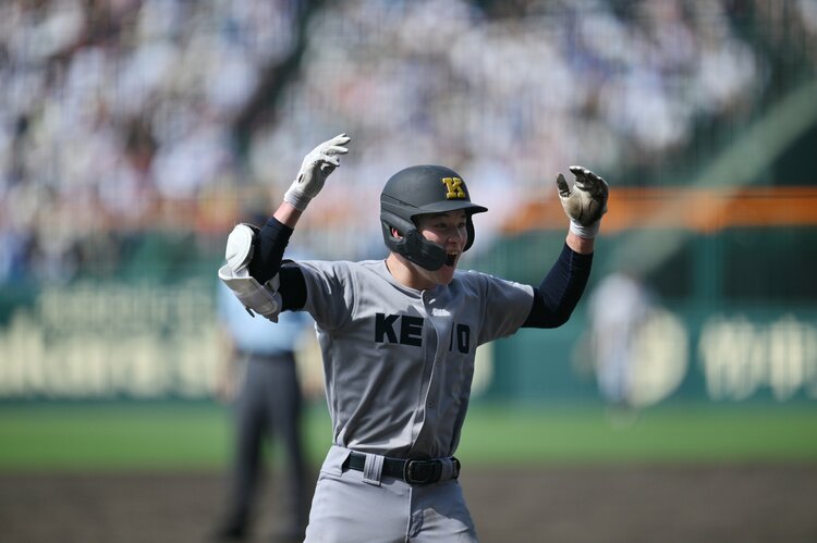 慶應義塾大学 丸田湊斗 直筆サイン② 高校 甲子園 ユニフォーム