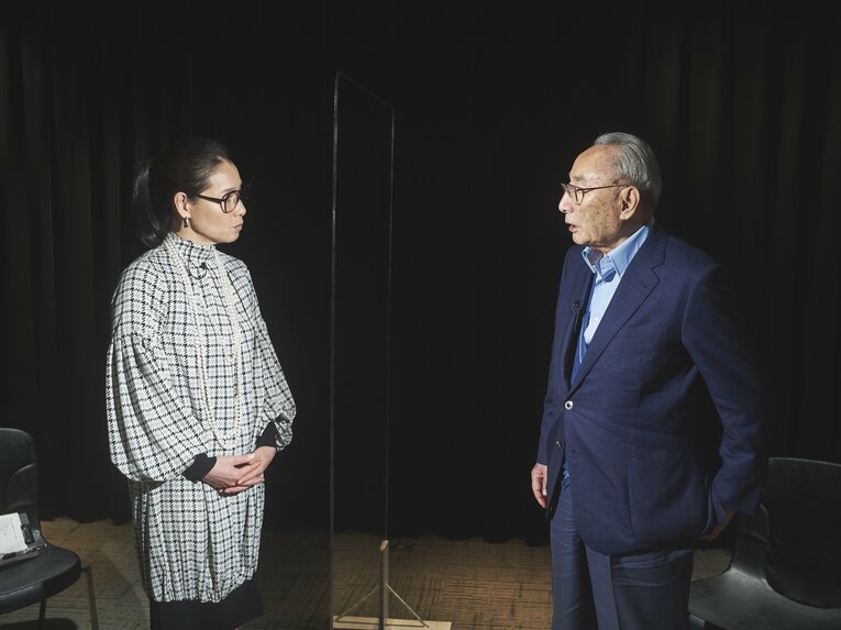 対談に臨む伊達公子氏と盛田正明氏　©Yuki Suenaga