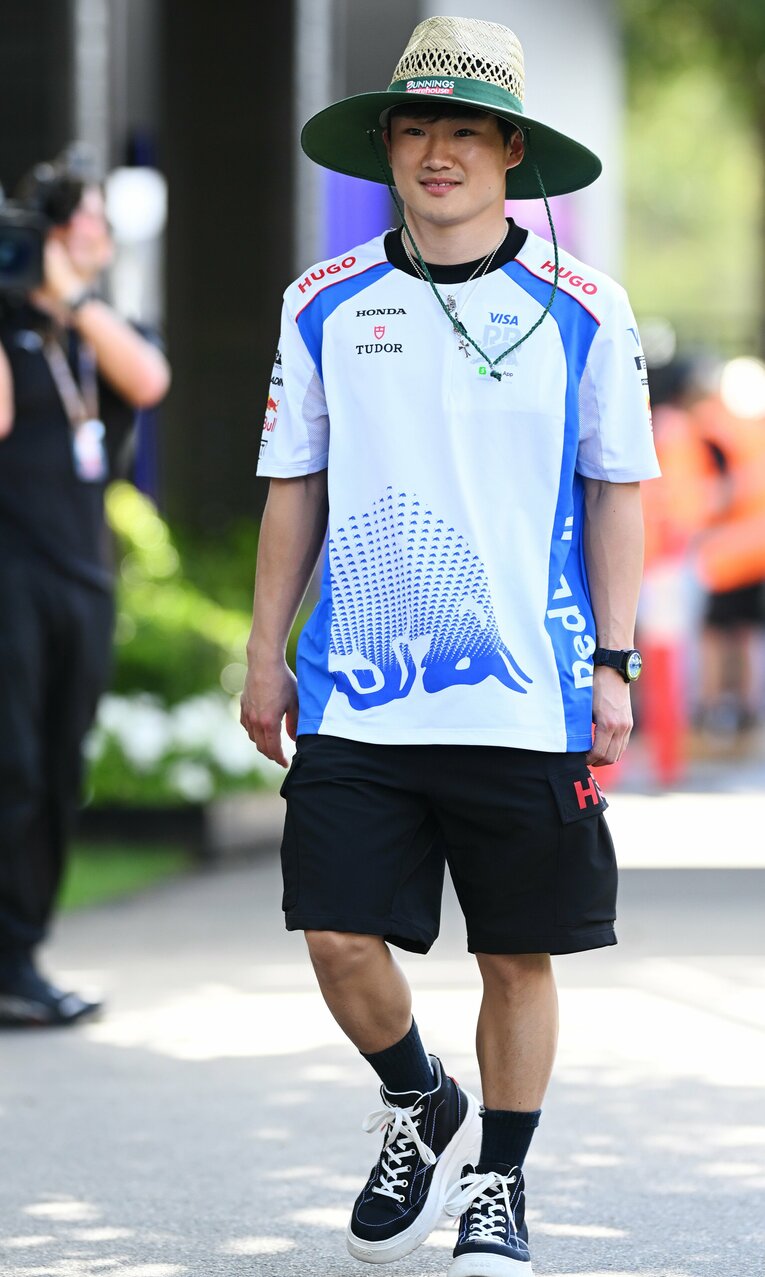 今季序盤2戦にRBで出走し、明るい表情を見せることが多かった角田　©Getty Images / Red Bull Content Pool