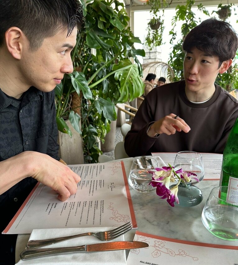 石川とランチ（写真/今村選手提供）