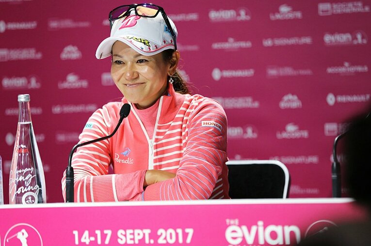 「まずは『お疲れさま』と自分に言いたい」とコメントした宮里。プロ転向後14年、米ツアーで12年戦ってきた32歳の言葉が重い。 ／ photograph by Shizuka Minami