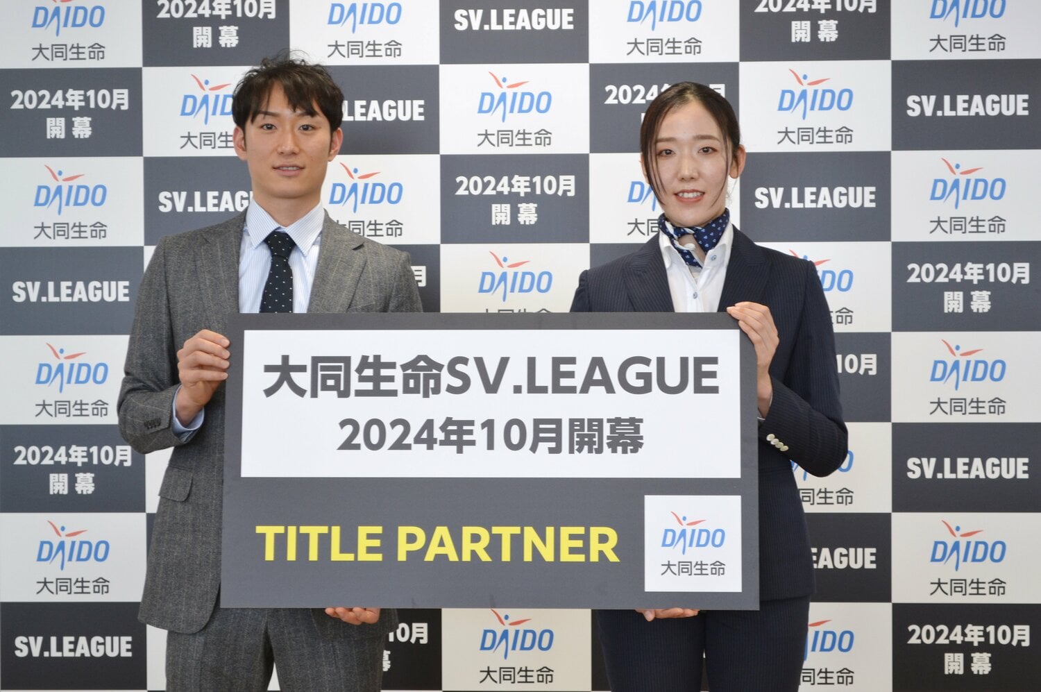 今季から発足するSVリーグをPRする柳田将洋　©︎JIJI PRESS