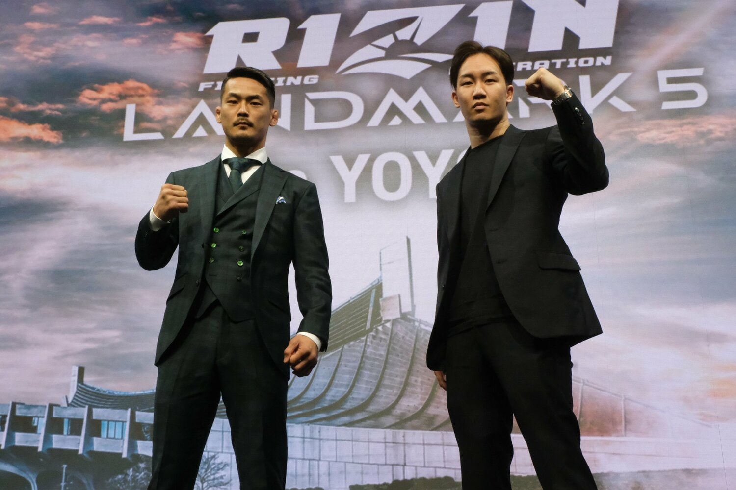 4月29日に対戦する牛久絢太郎と朝倉未来　©Norihiro Hashimoto