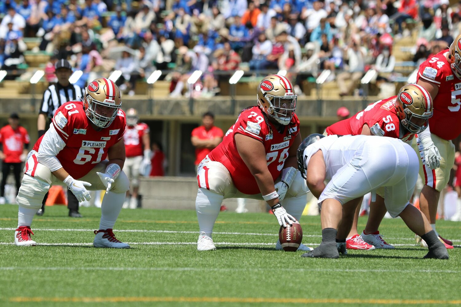 普段のアメフトでは攻撃の最前線となるオフェンスラインマンとして活躍する／チーム提供