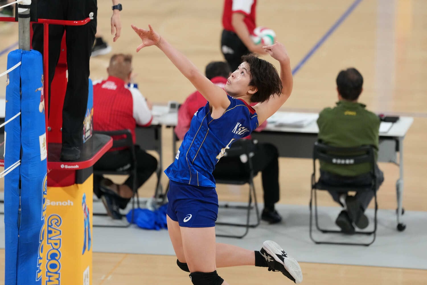 クインシーズ刈谷でプレーする笠井李璃（20歳）。世代別日本代表では秋本と共にプレーした経験がある　©︎JVA/AFLO SPORT