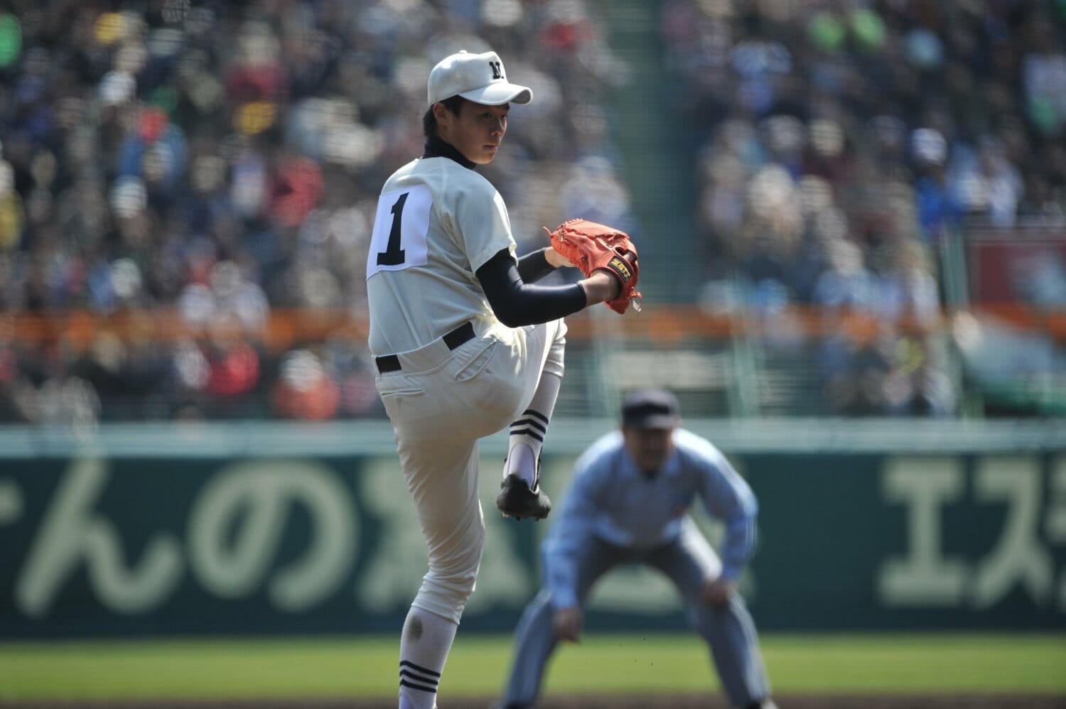 3年時に背番号1を背負い、センバツで準優勝を成し遂げた日大三高時代　©Hideki Sugiyama