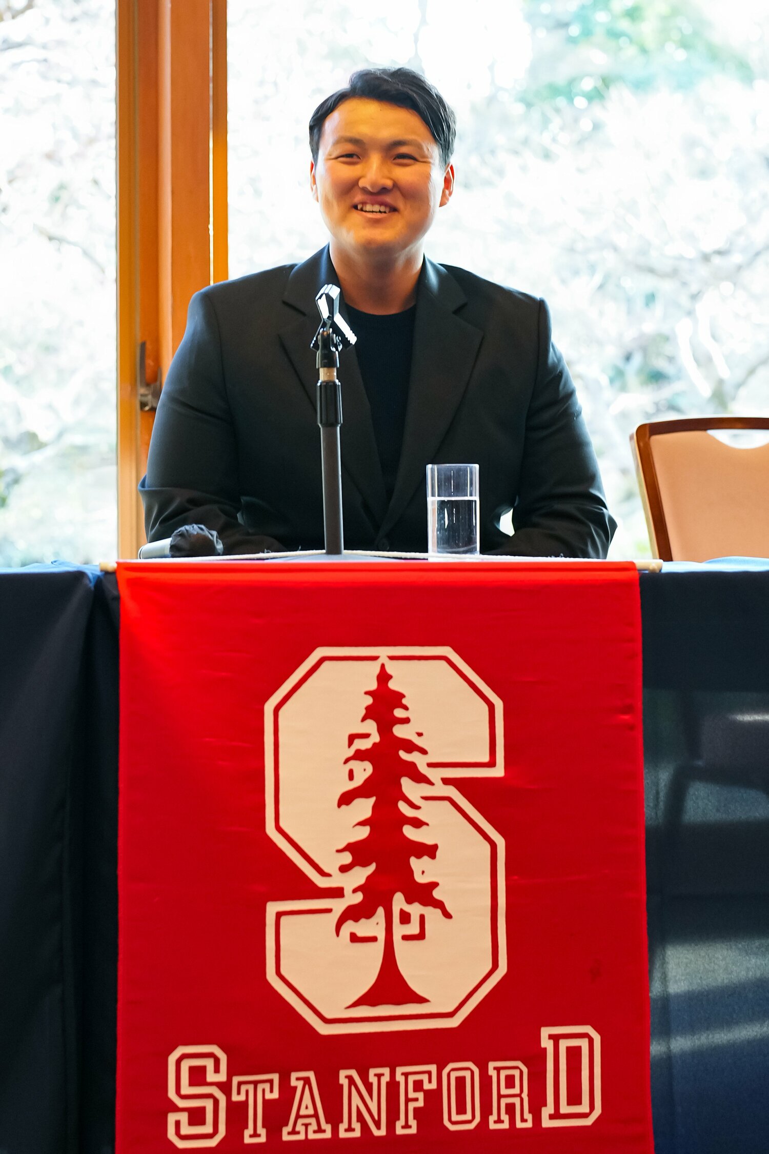 スタンフォード大進学を表明した花巻東高校の佐々木麟太郎選手　©JIJI PRESS