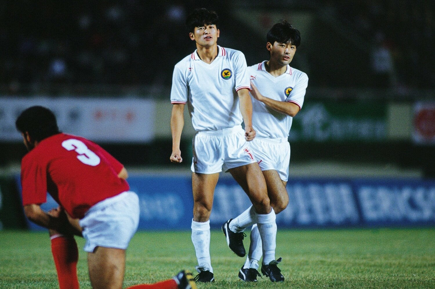 1990年アジア大会、三浦知良と菊原志郎 ©︎Shinichi Yamada/AFLO