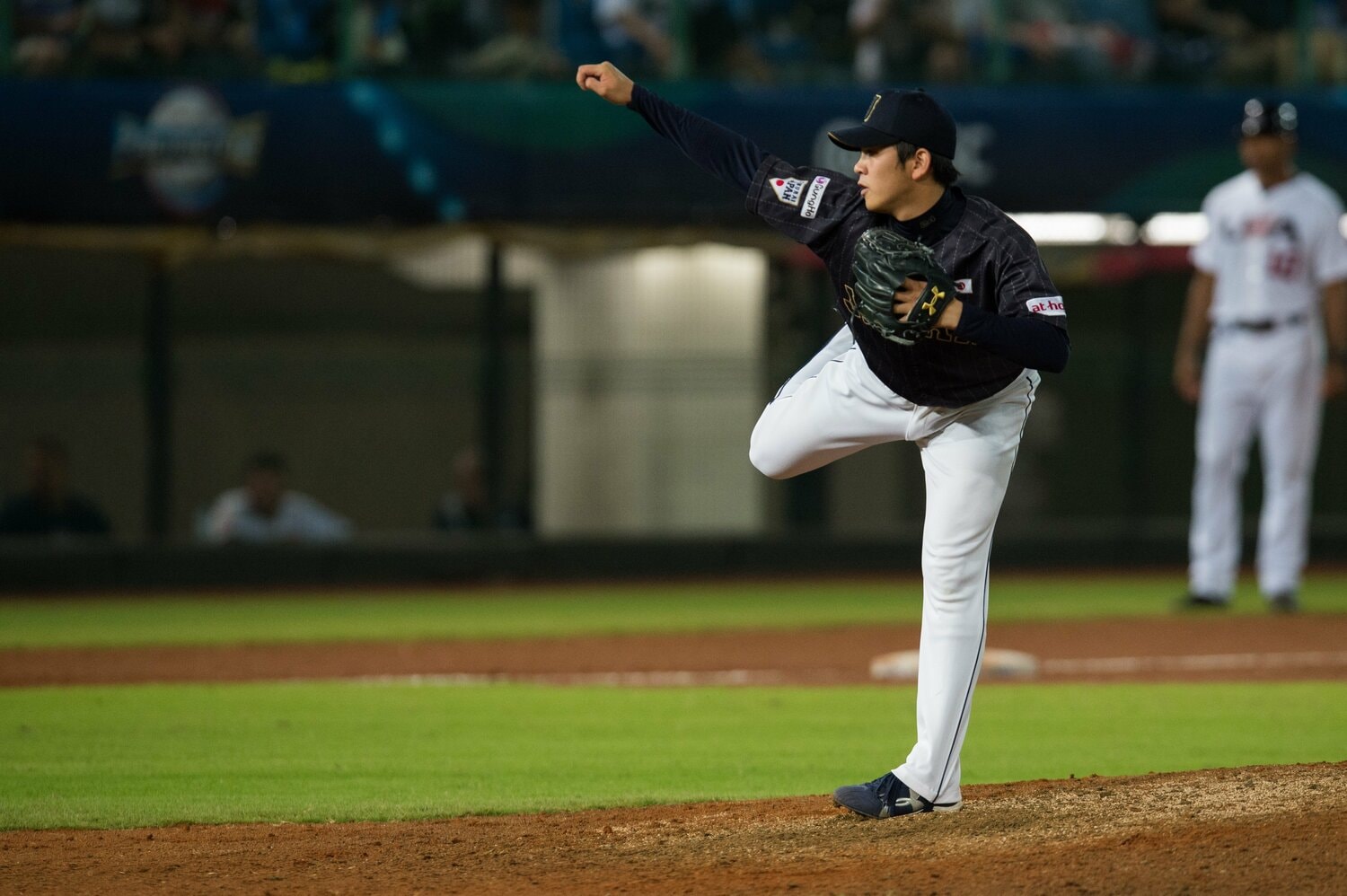 山崎はプロ入り後、侍JAPANの常連となった（2015年）©Nanae Suzuki