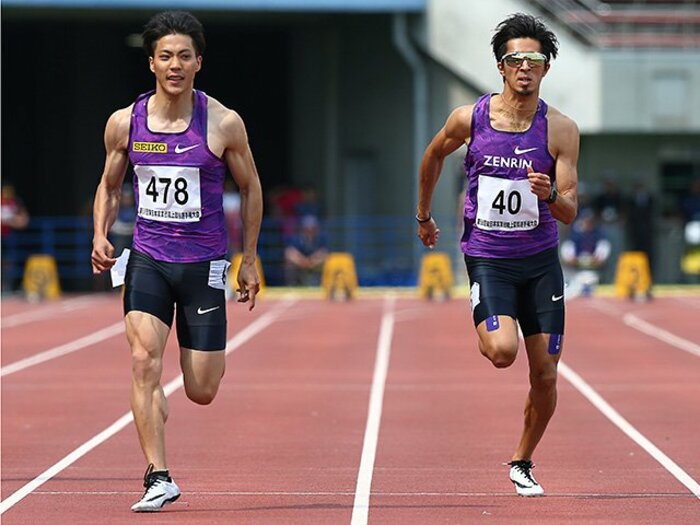 激戦の男子100m。～五輪参加標準10秒16以内に4人がひしめく～＜Number Web＞ photograph by ShingoIto/AFLO SPORT