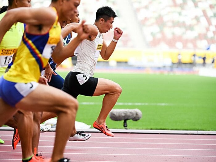 桐生祥秀が信頼する「ピンなし」が短距離界に起こす0.048秒の革命。＜Number Web＞ photograph by Asami Enomoto