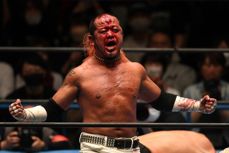 エル・デスペラードの攻撃で額から流血した葛西純