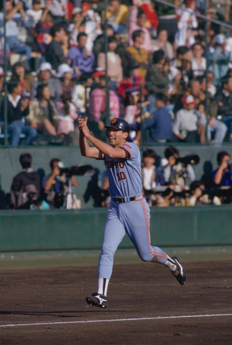 日本シリーズ第7戦で先制ホームランを放った駒田徳広　©Makoto Kenmizaki