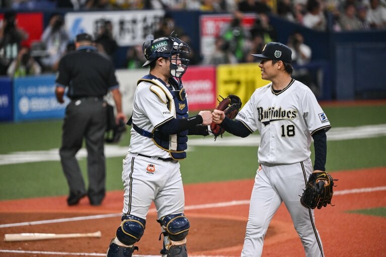 若月はオリックス時代の山本由伸をリードで支えるなど、信頼される捕手としての地位を確立している　©Nanae Suzuki