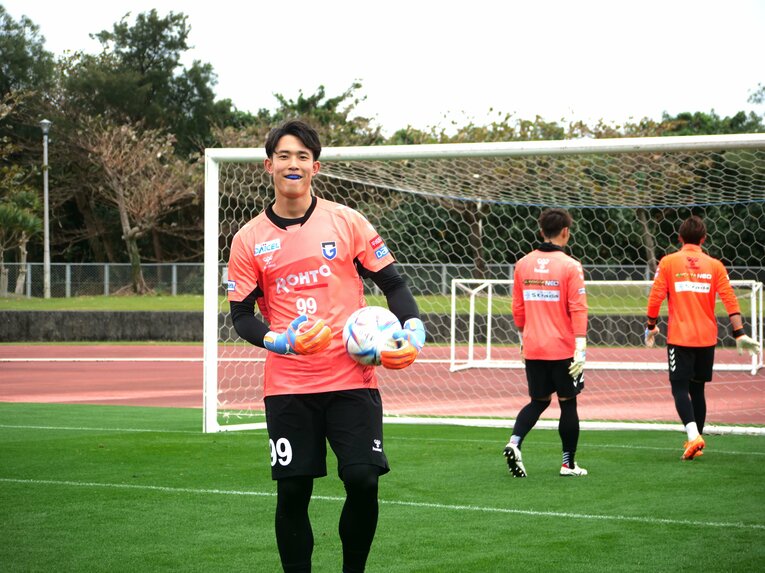 Jリーグ開幕に向けてトレーニングを重ねる谷晃生　©GAMBA OSAKA
