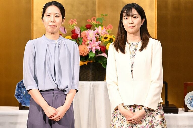 清麗戦の番勝負に臨んでいる福間香奈と渡部愛は、女流順位戦でそれぞれ白玲挑戦、A級昇級を決めた ／ photograph by Keiji Ishikawa