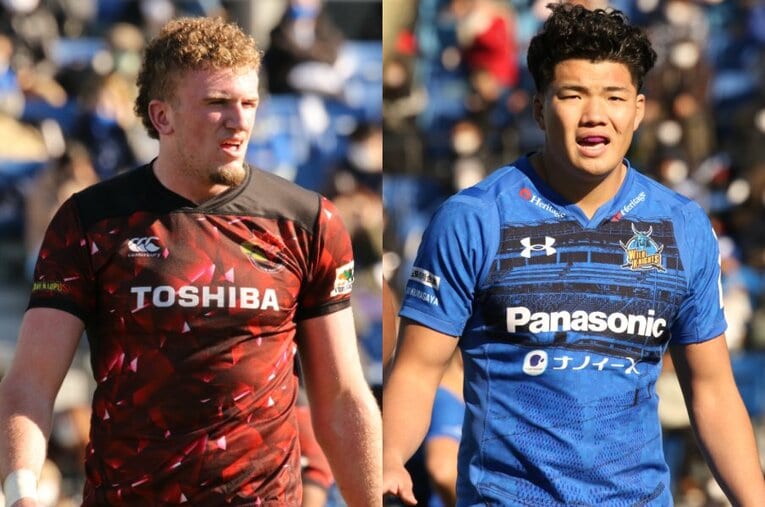 日本代表にも名を連ねるワーナー・ディアンズと福井翔大。若き才能がリーグワンでどんな成長を見せるか注目したい ／ photograph by Nobuhiko Otomo