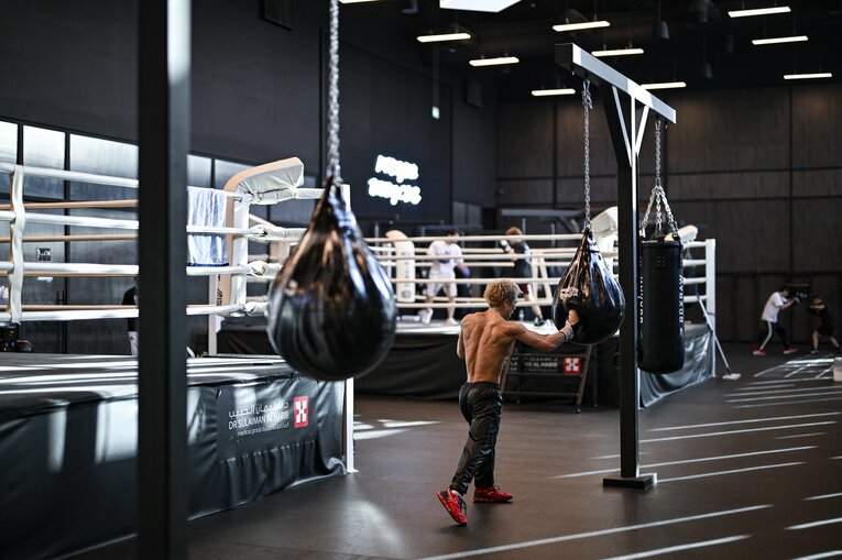 ピカソ戦直前、現地リヤドでの井上尚弥のジムワーク　©Hiroaki Finito Yamaguchi