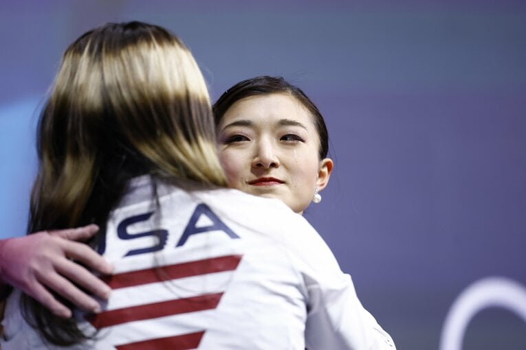 ミラノ五輪女子シングルフリー、坂本の“絶望の涙”…しかし、アリサ・リュウが…。（写真は右に続きます）　©Sunao Noto/JMPA