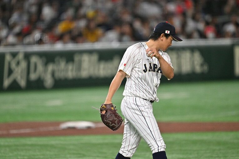 韓国戦での今永 ／ photograph by Naoya Sanuki