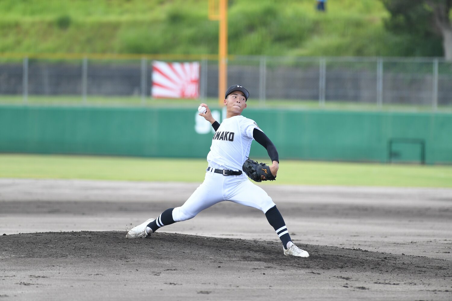 大社が3回戦で激突した浜田には、最速150キロの本格派右腕・山田玲がいた ©Kota Inoue