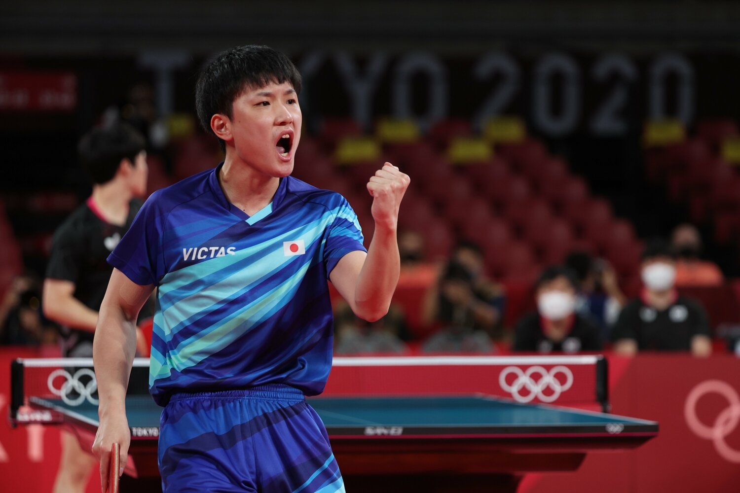 東京五輪での張本　©JMPA