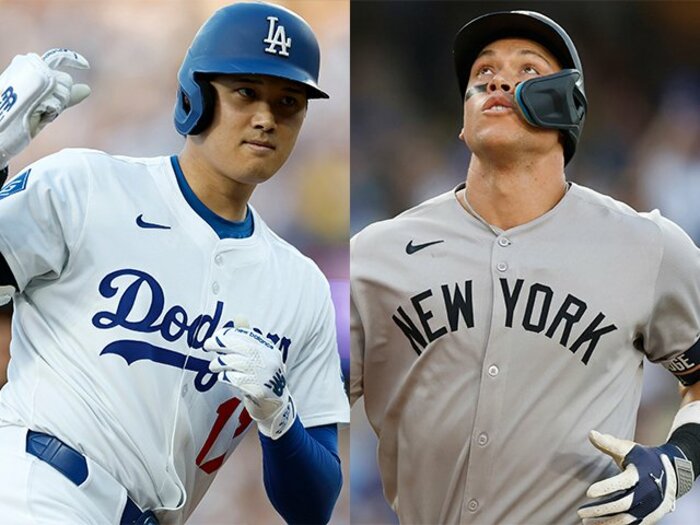 大谷翔平30歳vsジャッジ33歳「打球速度は大谷が上だが…なぜ飛距離はジャッジ？」今季44ホームラン徹底比較で“2人の違い”がクッキリ＜Number Web＞ photograph by Harry How/Getty Images