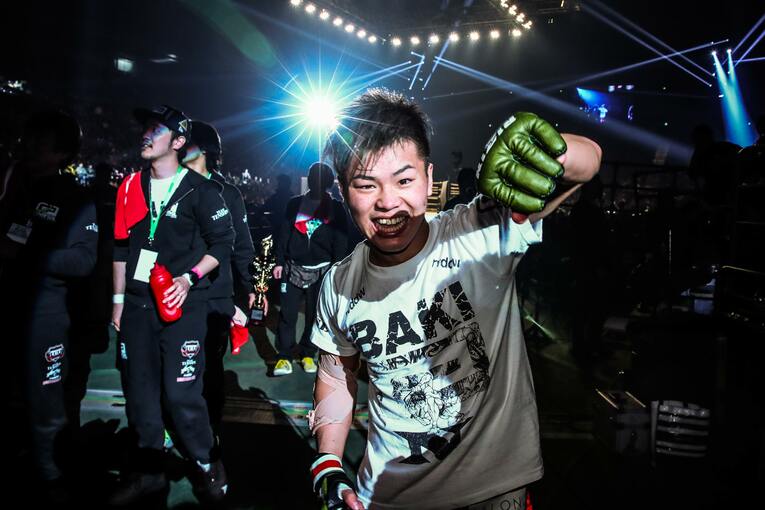 2016年12月31日の『RIZIN』試合後の那須川天心　©RIZIN FF Susumu Nagao
