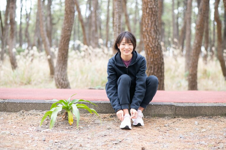 当初は重たく感じていたシューズも今は共に長く走り続ける存在に　©Nanae Suzuki