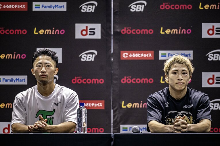試合後の井上尚弥。珍しく左目付近にあざが見えた　©Takuya Sugiyama