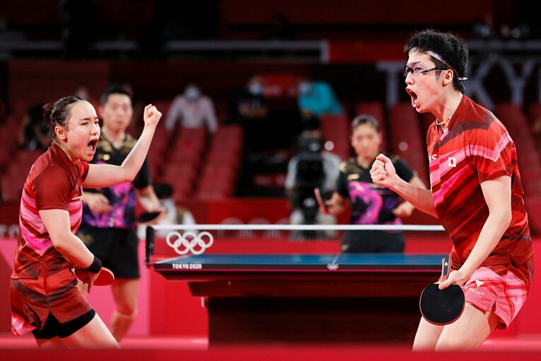 東京2020の混合ダブルスでは伊藤美誠とのペアで金メダルを獲得　©Getty Images　©IOC-All Right Reserved.