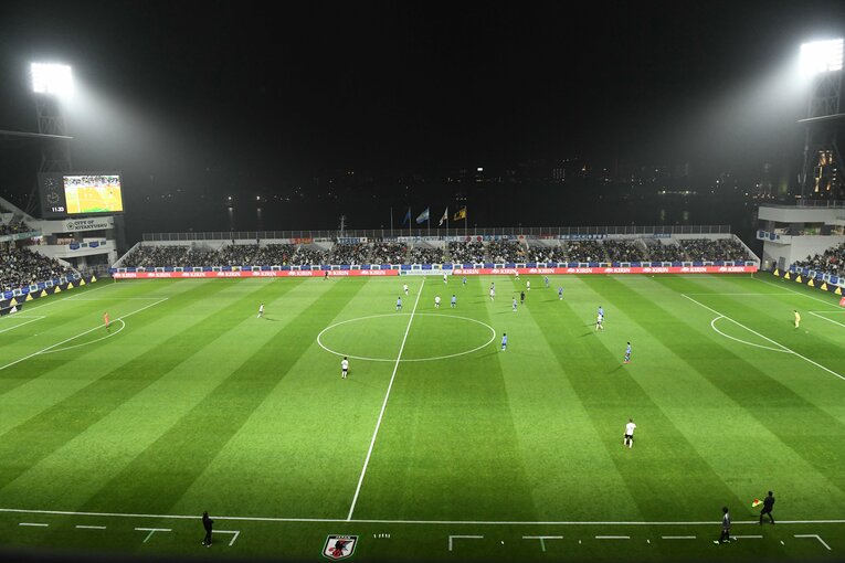 ギラヴァンツ北九州がホームとして使用するミクニワールドスタジアム北九州　©JIJI PRESS