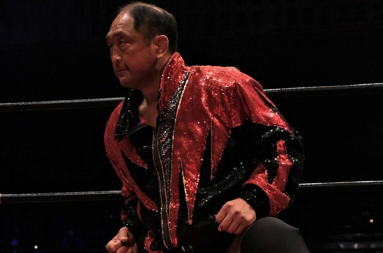 4月10日の両国大会、メインイベントに登場した大谷だったが、事故により大怪我を負ってしまう ／ photograph by Norihiro Hashimoto