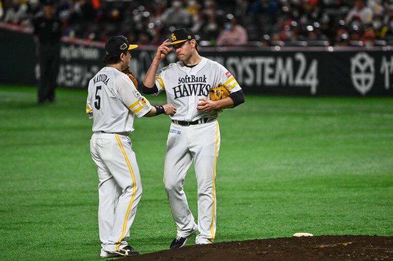 日本シリーズ第3戦で無安打ながらリリーフを仰いだムーア©Nanae Suzuki