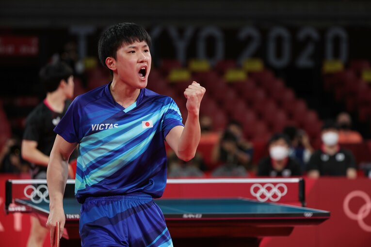 東京五輪での張本　©JMPA