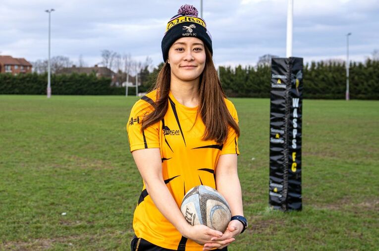 15人制ラグビー女子日本代表の鈴木彩香。昨年11月にイギリスに渡り、現地でプレーしている ／ photograph by Naoto Yoshida