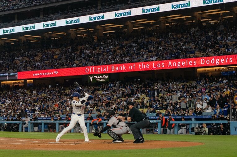 スタンドを見ると、エンゼルス時代にお馴染みの応援ボードがないが、そもそも持ち込みが禁止となっている　©Nanae Suzuki