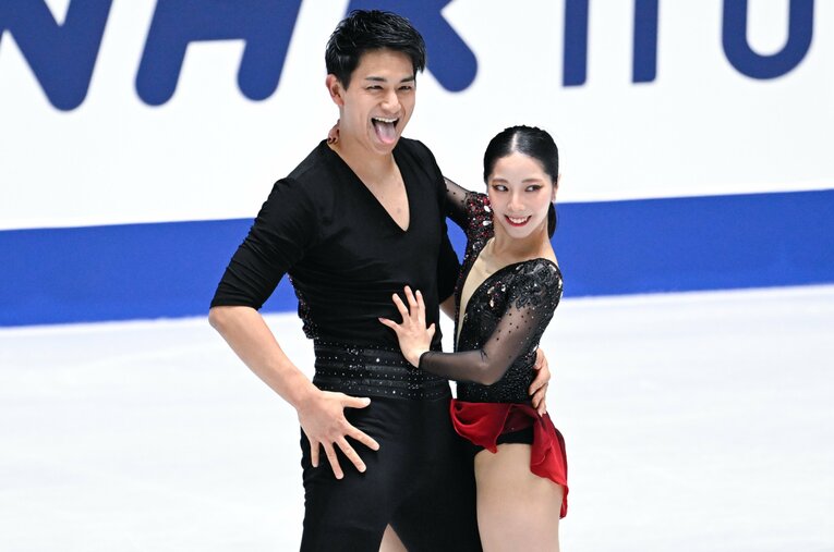 NHK杯フリーの演技を終えた三浦璃来・木原龍一の表情 ／ photograph by Asami Enomoto