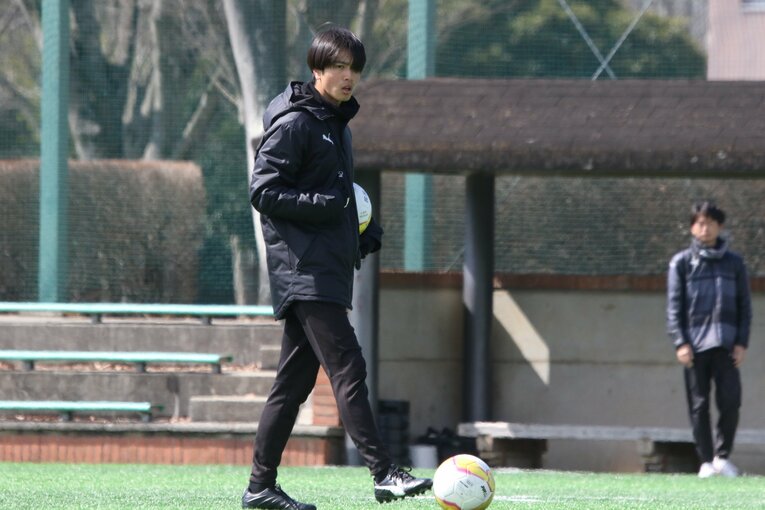 筑波大蹴球部のヘッドコーチに就任した戸田伊吹（4年）©︎Takahito Ando
