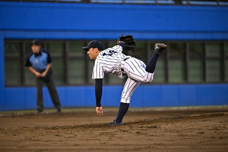 侍ジャパン大学生代表の選考合宿でも好投した渡邉　©Hideki Sugiyama