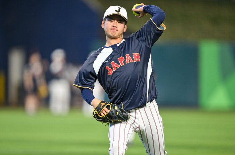 WBCチェコ戦では5者連続三振の圧巻のピッチングをみせた金丸夢斗。侍ジャパンの秘密兵器として準々決勝以降も“面白い存在”になりそうだ ／ photograph by Nanae Suzuki