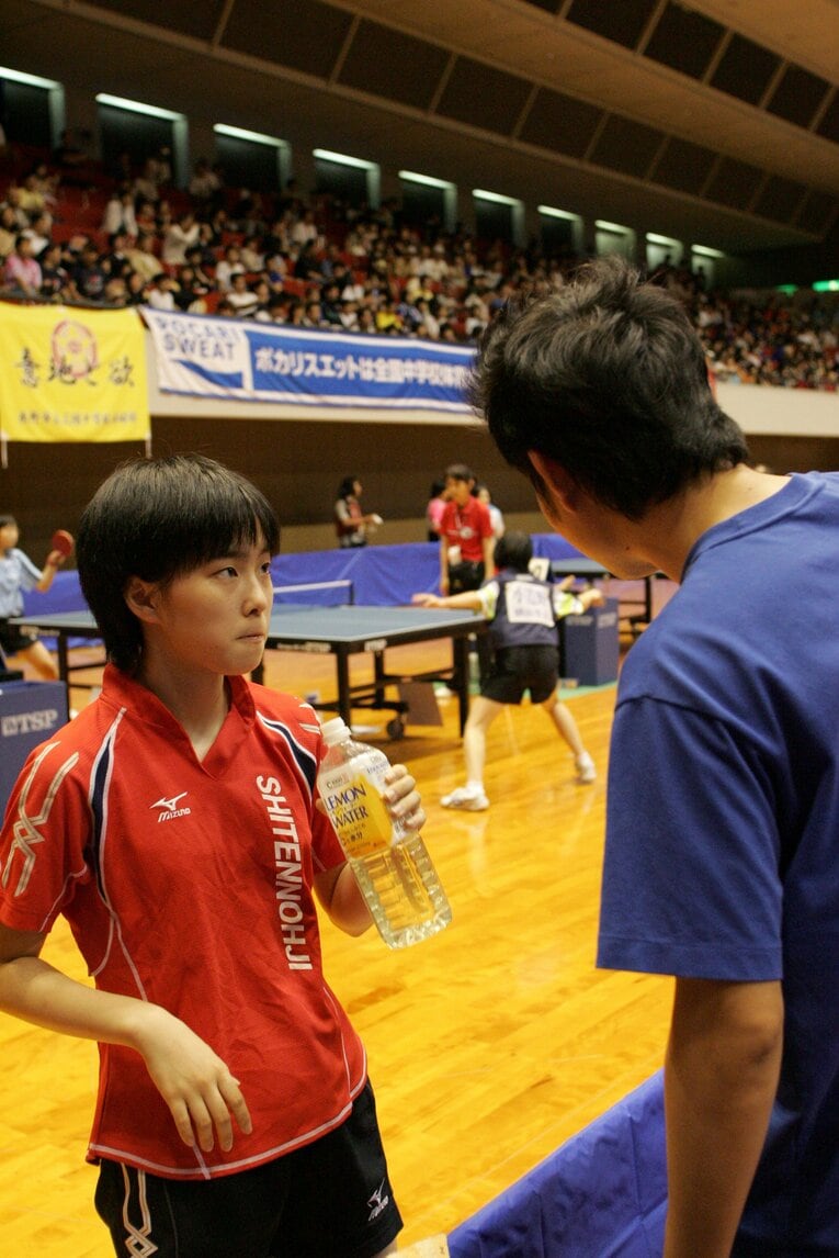 中2の全国中学校体育大会。この2006年からコンタクトレンズを使用　©AFLO