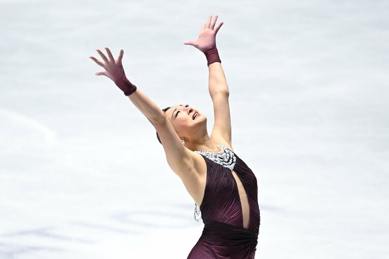自身最後の全日本選手権で圧巻の演技を見せた坂本花織【スワイプするとそのほかの写真もご覧になれます】　©Asami Enomoto