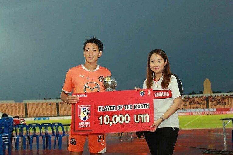 タイリーグでは月間最優秀選手に選出されたことも（本人提供）