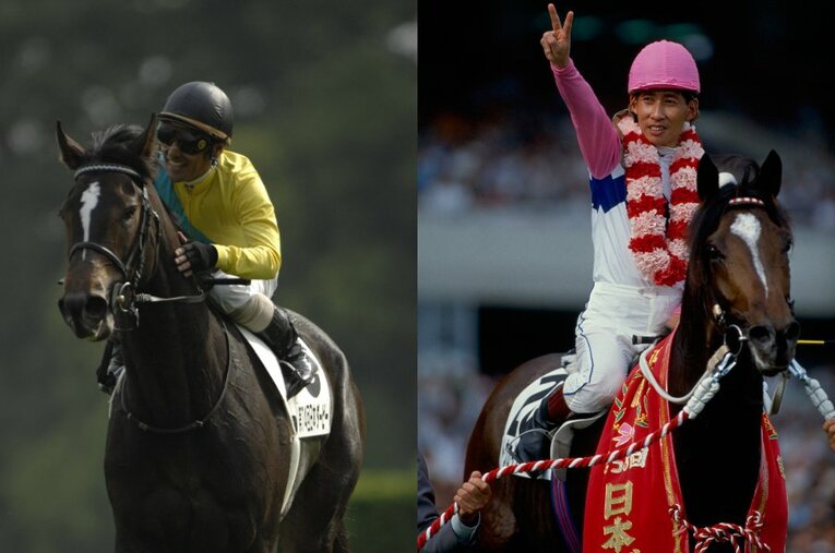 ともに3馬身差でダービーを圧勝したトウカイテイオー（右）とウオッカ。両馬のダービー制覇の裏には、着差以外にも“ある共通点”があった ／ photograph by Keiji Ishikawa／Hirokazu Takayama