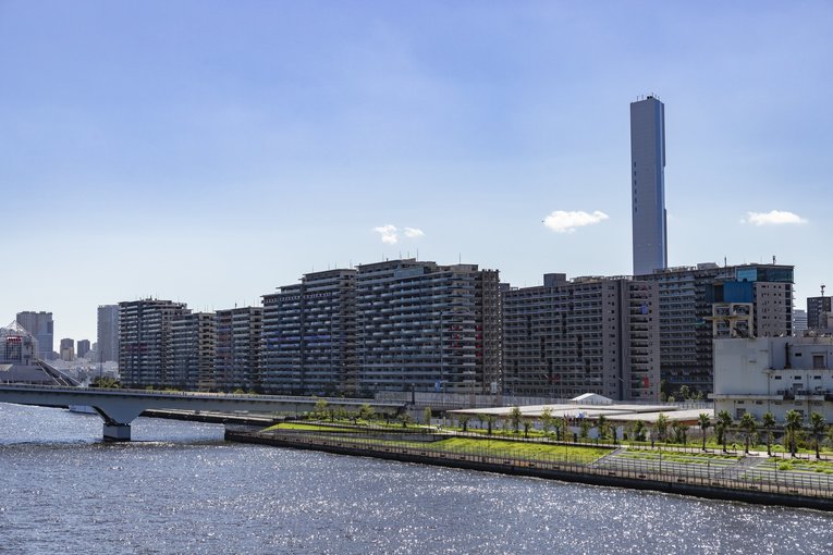 晴海の選手村。五輪後は「晴海フラッグ」として住居になり、分譲・賃貸される